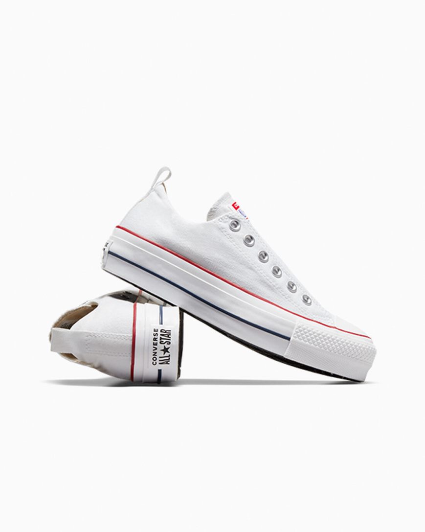 Women's Converse Chuck Taylor All Star Lift Slip Low Top Platform Shoes White / Red / Blue | AU 13069K